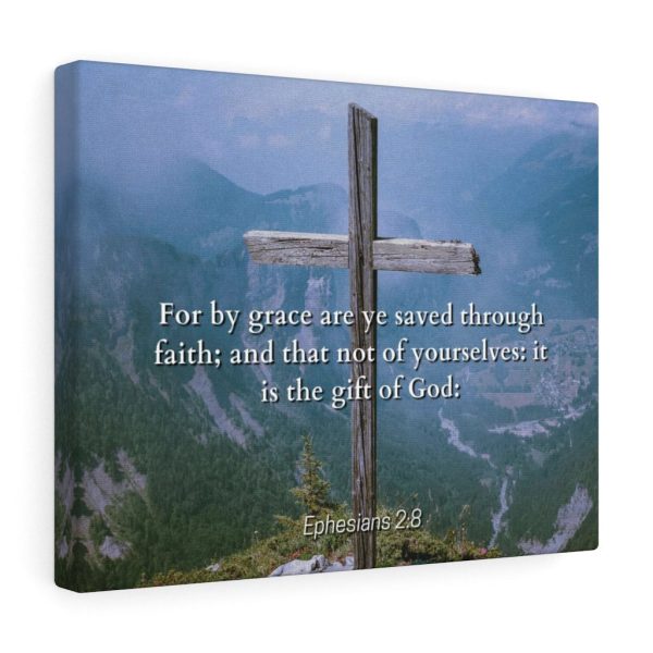 Scripture Canvas Saved Through Faith Ephesians 2:8 Christian Bible Verse Meaningful Framed Prints, Canvas Paintings