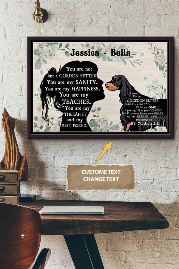 Gordon Setter Girl Therapist Best Friend Personalized Canvas Animal Gift For Dog Lover Dog Foster Puppy Fan Framed Matte Canvas Framed Prints, Canvas Paintings - Image 2