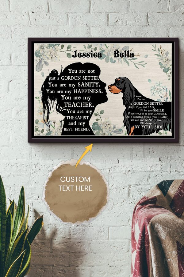 Gordon Setter Girl Therapist Best Friend Personalized Canvas Animal Gift For Dog Lover Dog Foster Puppy Fan Framed Matte Canvas Framed Prints, Canvas Paintings