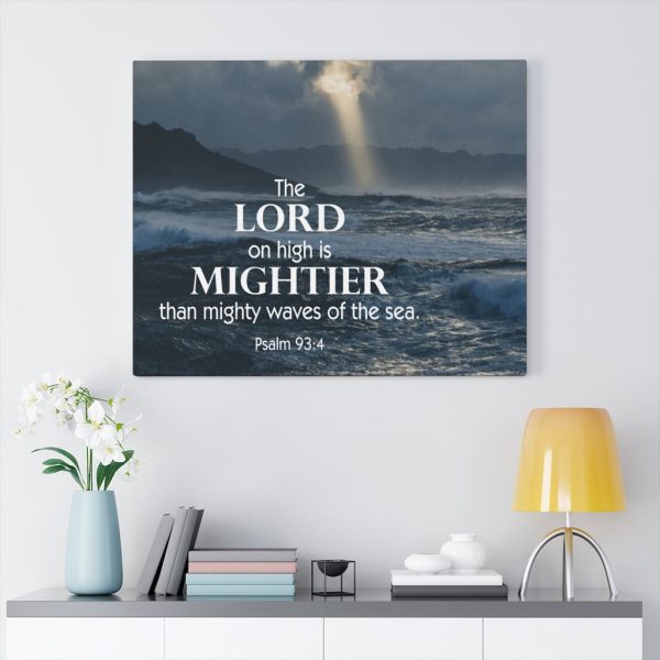 Bible Verse Canvas Mightier Psalm 93:4 Christian Framed Prints, Canvas Paintings - Image 4