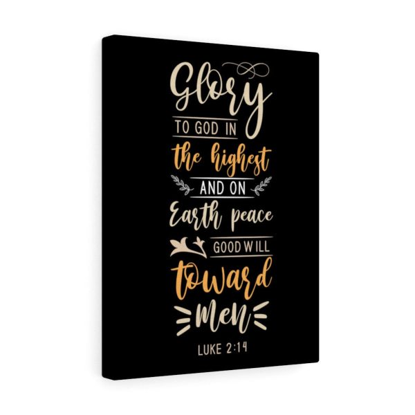 Scripture Canvas Good Will Luke 2:14 Christian Bible Verse Meaningful Framed Prints, Canvas Paintings - Image 2