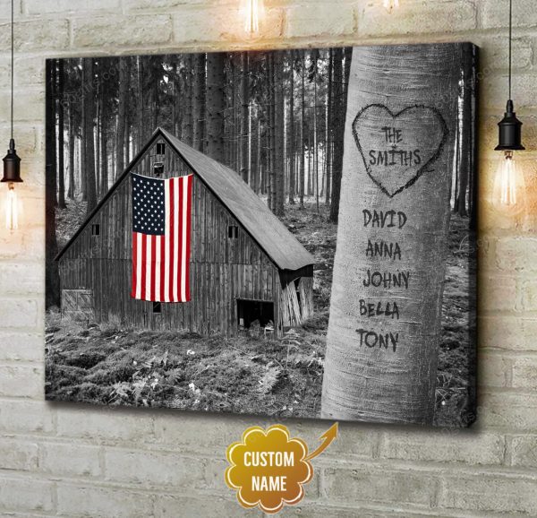 Personalized Name Valentine's Day Gifts Anniversary Wedding Present - Customized Farmhouse Canvas Print Wall Art Home Decor