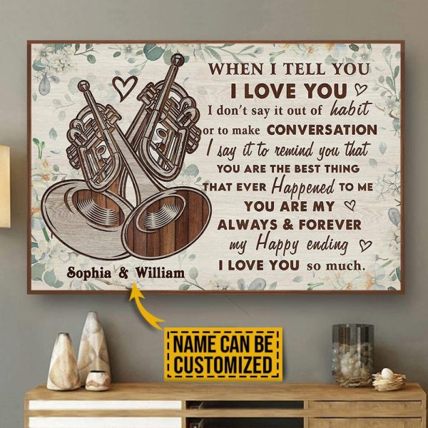 here Gifts Personalized Trumpet Floral When I Tell You Canvas Home Decor - Image 2