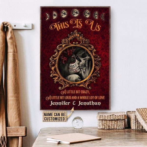 here Gifts Personalized Skeleton Golden Frame This Is Us Canvas Home Decor