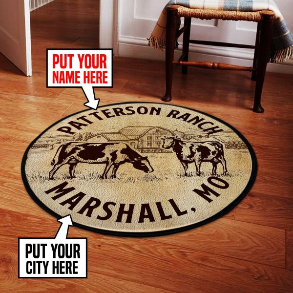 Personalized Ranch Round Mat Round Floor Mat Room Rugs Carpet Outdoor Rug Washable Rugs