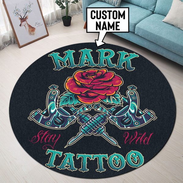 Personalized Tattoo Studio Round Mat