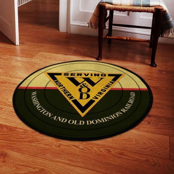 Wnod Living Room Round Mat Circle Rug Washington & Old Dominion Railway