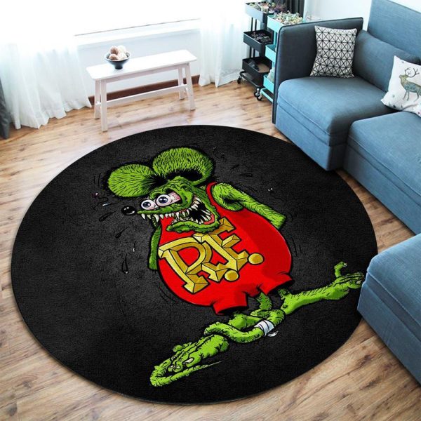 Hotrod Rat Fink Hot Rod Muscle Car Round Mat Round Floor Mat Room Rugs Carpet Outdoor Rug Washable Rugs - Image 2