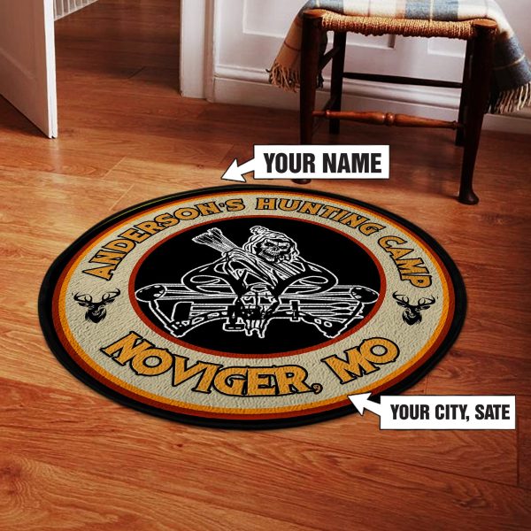 Personalized Bow Hunting Deer Round Rug, Carpet 07865 - Image 2