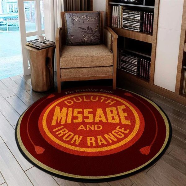 Duluth Round Mat Duluth Missabe & Iron Range Railroad Round Floor Mat Room Rugs Carpet Outdoor Rug Washable Rugs - Image 2