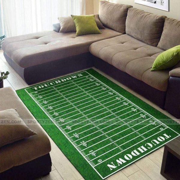 Football Field Rectangle Rug Carpet Washable Rugs - Image 3