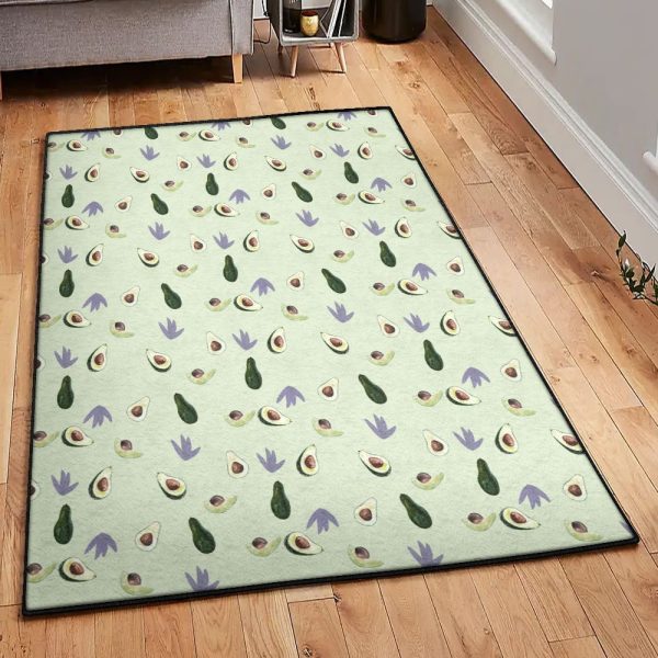 Avocado Large Green Avocado 2810 Rug Rectangle Rugs Washable Area Rug Non-Slip Carpet For Living Room Bedroom