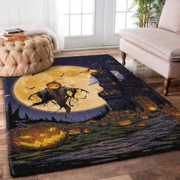 Halloween Cute Cat With Skeleton Area Rug Carpet Carpet 2