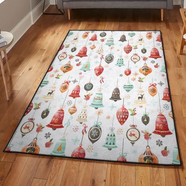 Snowman Playroom Rug Christmas Ornaments Rug Rectangle Rugs Washable Area Rug Non-Slip Carpet For Living Room Bedroom