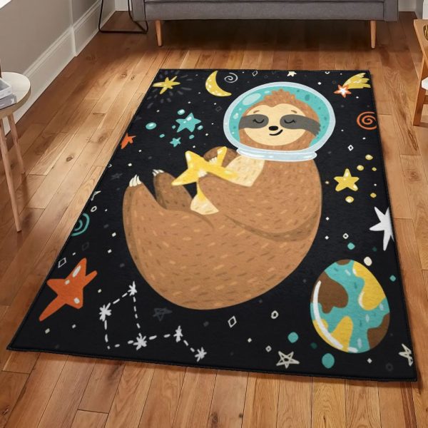 Sloth Modern Sleepwish Sloth Rug Rectangle Rugs Washable Area Rug Non-Slip Carpet For Living Room Bedroom