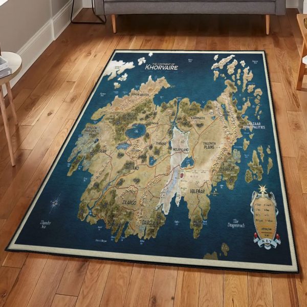 World Map Washable Rugs Dragon Area Khorvaire World Of Eberron Map High Resolution D D Rug Rectangle Rugs Washable Area Rug Non-Slip Carpet For Living Room Bedroom - Image 2