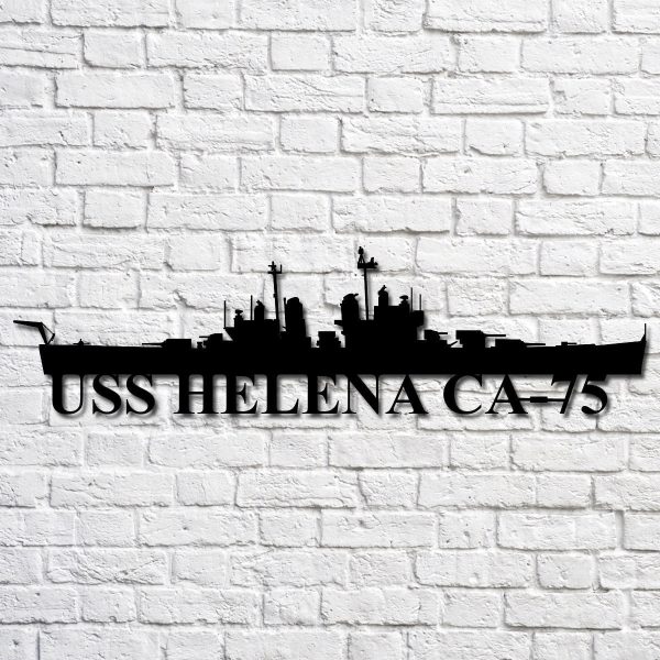 Uss Helena Ca75 Navy Ship Metal Art, Custom Us Navy Ship Cut Metal Sig