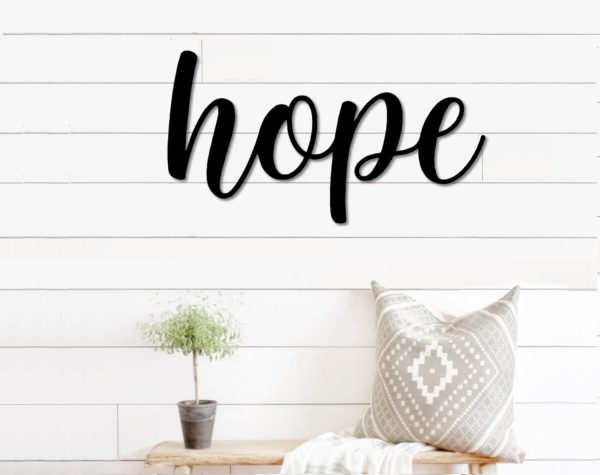 Hope Metal Word Art, Kembara Script Word Art, Indoor Outdoor Hope Meta