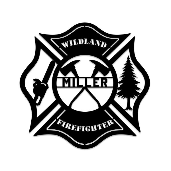 Personalized Wildland Firefighter Axe Chainsaw Forrest Metal Art Gift, - Image 2