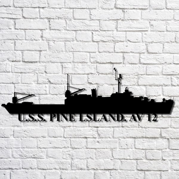 U.s.s. Pine Lsland. Av 12 Navy Ship Metal Art, Custom Us Navy Ship Cut