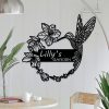 Personalized Flower Garden Name Sign Custom Metal Wall Art Gift, Decor