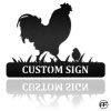 (up To 4 Chicks) Rooster And Chicks Custom Name Metal Sign Farmhouse D