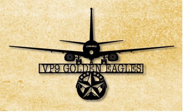 P8 Vp9 Golden Eagles With Command At Sea Badge Metal Sign Cut Metal Si