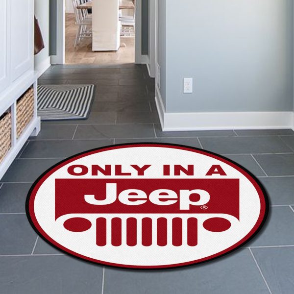 Only In A Jeep Round Mat Round Floor Mat Room Rugs Carpet Outdoor Rug Washable Rugs - Image 5