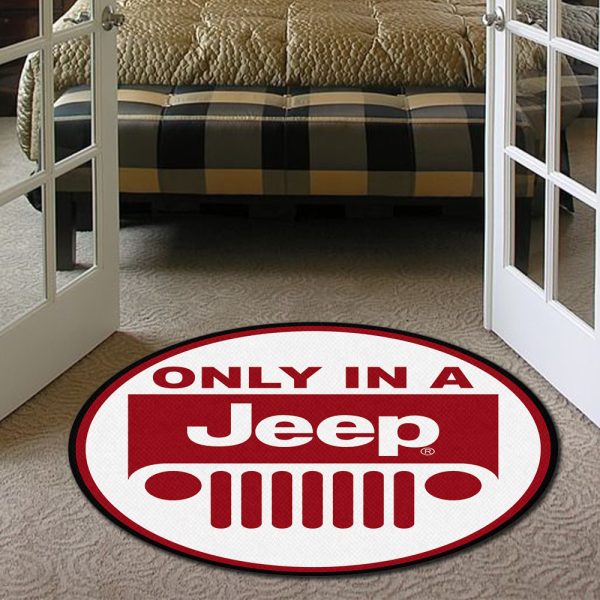 Only In A Jeep Round Mat Round Floor Mat Room Rugs Carpet Outdoor Rug Washable Rugs - Image 6