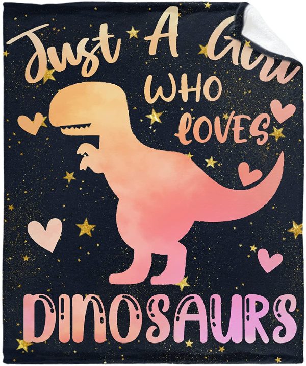 Just A Girl Who Loves Dinosaurs Blanket Throw - Dinosaurs Blanket