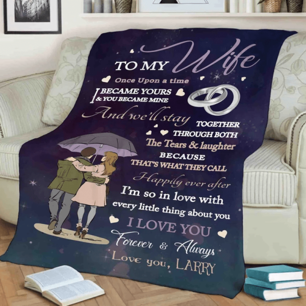 To My Wife Blanket Custom Name Blanket Old Couple Blanket Love Blanket - Image 2