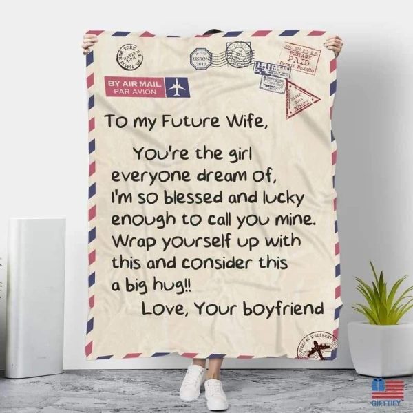 Boyfriend Giving Future Wife Love Letter Printed Fleece Blanket