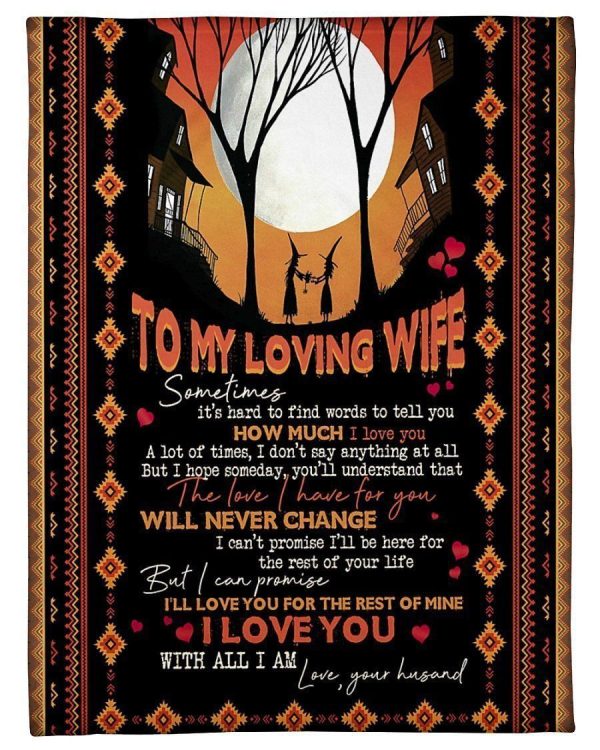 I Love You With All I Am For Loving Wife Printed Fleece Blanket