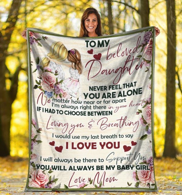 To My Beloved Daughter Mom And Daughter Fleece Blanket