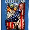 Electrician Usa Flag Amazing Fleece Blanket - Image 3