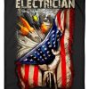 Electrician Usa Flag Amazing Fleece Blanket - Image 4