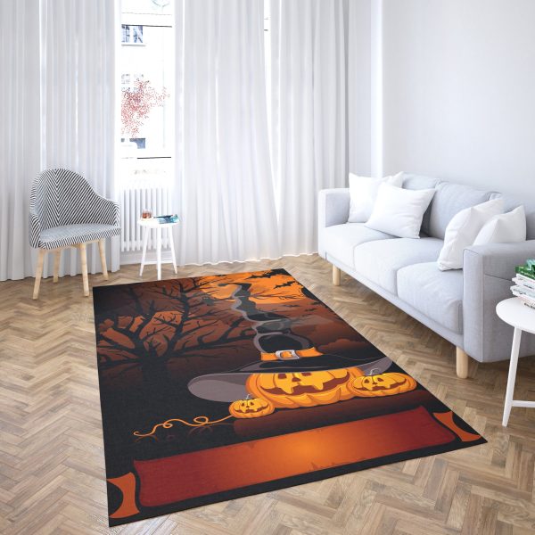 Perfect Halloween Home Depot Carpet Scary Pumpkin bed room Indoor Outdoor Area Rug Carpet 2