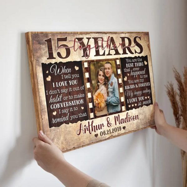 Personalized Canvas Prints, Custom Photos, Couple Gifts, Wedding Gifts, Unique 15 Years Anniversary Gift Dem Canvas - Image 8