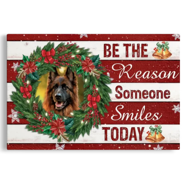 Personalized Photo Canvas Prints, Custom Photo, Christmas Wreath, Golden Bell, Be The Reason Someone Smiles Today Dem Canvas - Image 6