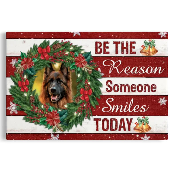 Personalized Photo Canvas Prints, Custom Photo, Christmas Wreath, Golden Bell, Be The Reason Someone Smiles Today Dem Canvas - Image 8