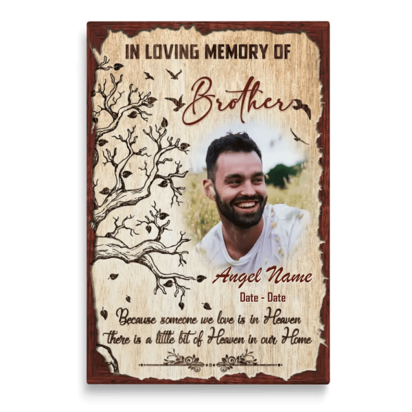 Personalized Canvas Prints, Custom Photo Sympathy Gifts, Remembrance Gifts, Bereavement Gifts, Loss Of Brother, Heaven In Our Home Dem Canvas - Image 4