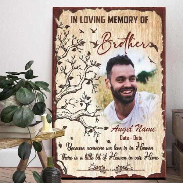 Personalized Canvas Prints, Custom Photo Sympathy Gifts, Remembrance Gifts, Bereavement Gifts, Loss Of Brother, Heaven In Our Home Dem Canvas - Image 3