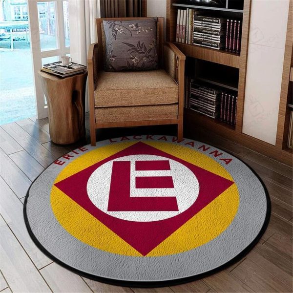 Erie Round Mat El Erie Lackawanna Railroad Round Floor Mat Room Rugs Carpet Outdoor Rug Washable Rugs - Image 2