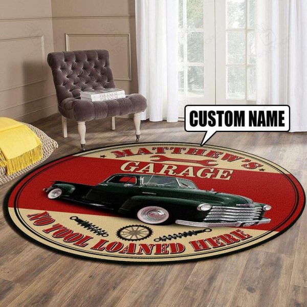 Personalized Garage Round Mat Round Floor Mat Room Rugs Carpet Outdoor Rug Washable Rugs - Image 2