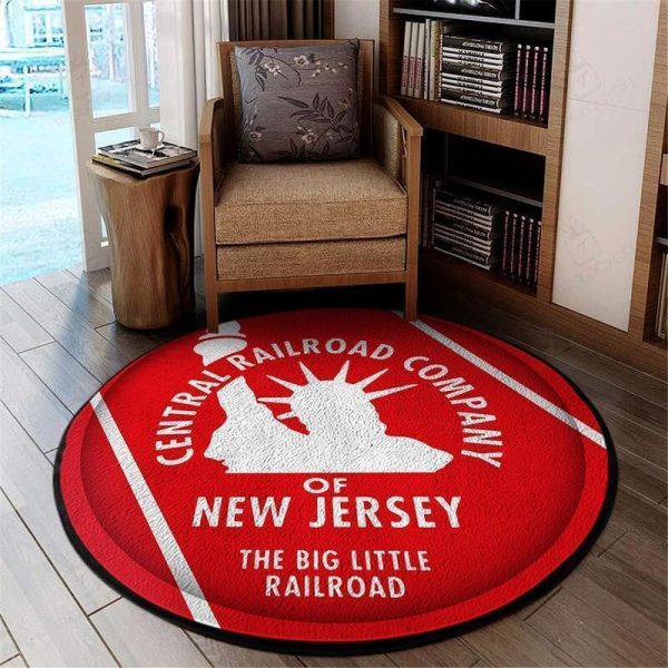 Cnj Round Mat Central Railroad Of New Jersey Railroad Round Floor Mat Room Rugs Carpet Outdoor Rug Washable Rugs - Image 2