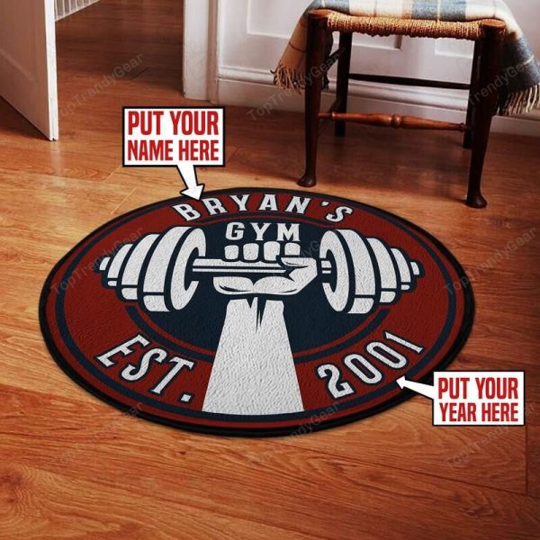 Personalized Gym Round Mat Round Floor Mat Room Rugs Carpet Outdoor Rug Washable Rugs - Image 2