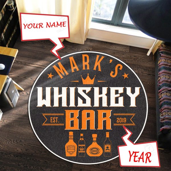 Personalized Whiskey Bar Round Mat Round Floor Mat Room Rugs Carpet Outdoor Rug Washable Rugs