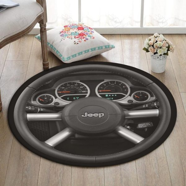 Jeep Round Mat Jeep Round Floor Mat Room Rugs Carpet Outdoor Rug Washable Rugs