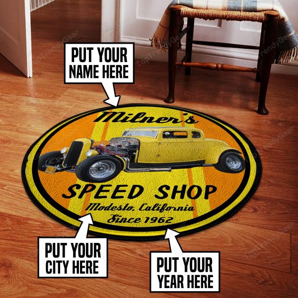 Milner'S Speed Shop American Graffiti [Personalized] Round Mat Round Floor Mat Room Rugs Carpet Outdoor Rug Washable Rugs - Image 2