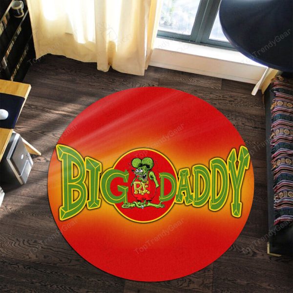 Big Daddy Hot Rod Round Mat Round Floor Mat Room Rugs Carpet Outdoor Rug Washable Rugs - Image 3